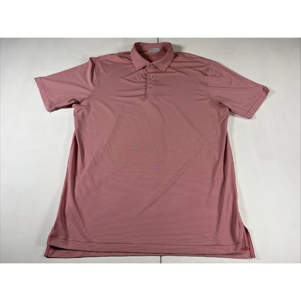 Peter Millar Polo Shirt Summer Comfort Golf Striped Performance Men's L